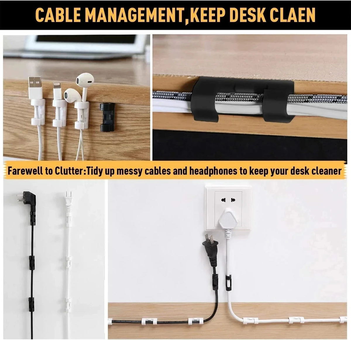 Self-Adhesive Cable Organizer Clips